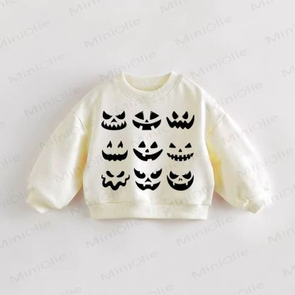 Baby Toddler Halloween Emoji Cream Sweatshirt - Cream - 3-5T - image 1