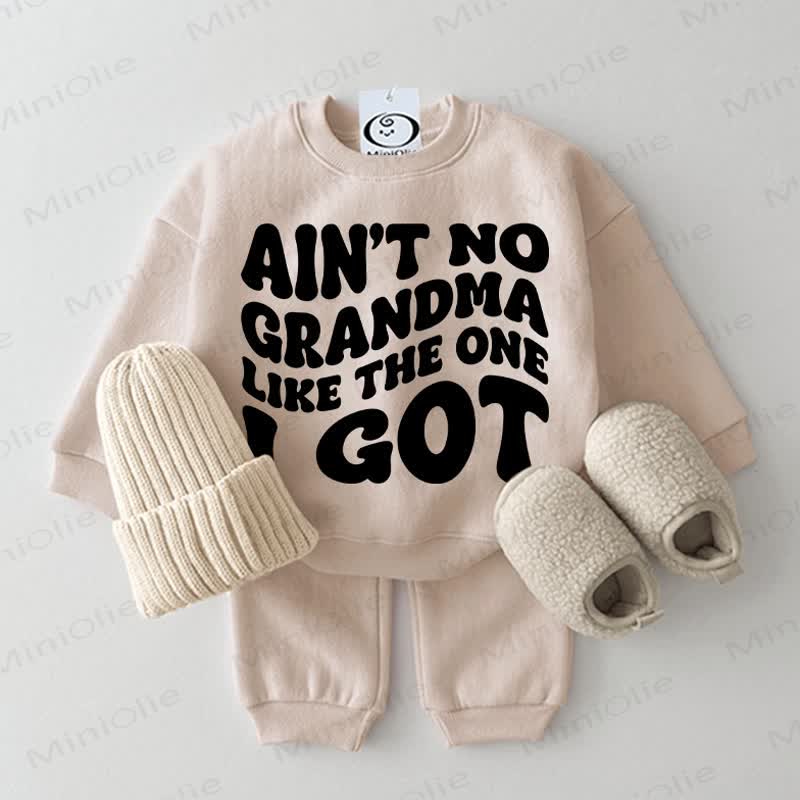 AIN'T NO GRANDMA LIKE THE ONE I GOT Baby Sweatshirt 2-piece Set - Beige - 2-3T - image 1