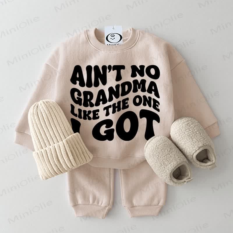 AIN'T NO GRANDMA LIKE THE ONE I GOT Baby Sweatshirt 2-piece Set - Beige - 2-3T - image 1