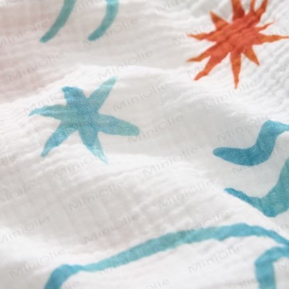 Baby Girl White Crab and Fish Print Romper with Hat - image 7