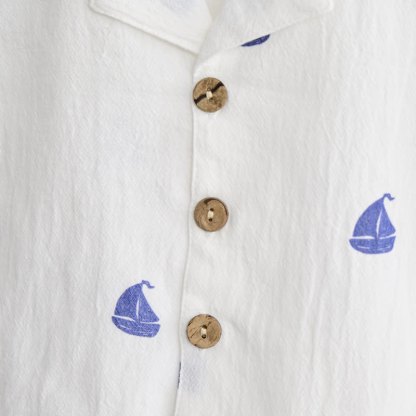 Toddler Boys White Sailing Boat Shirt and Shorts 2-piece Set - image 5