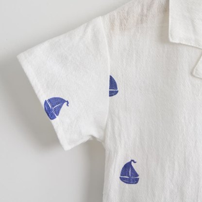 Toddler Boys White Sailing Boat Shirt and Shorts 2-piece Set - image 6