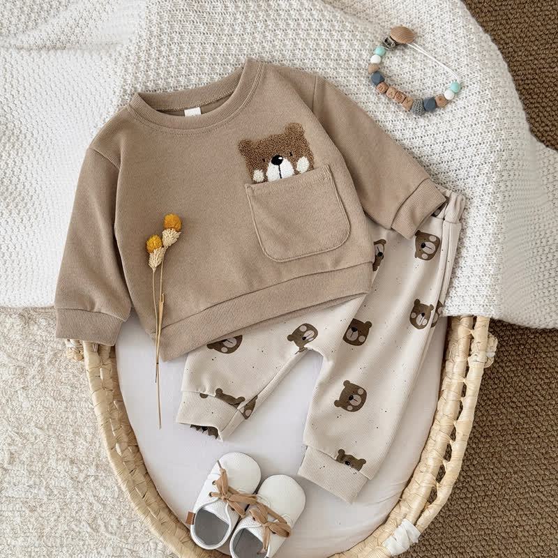Baby Bear Pocket Sweatshirt and Jogger 2-piece Set - image 1