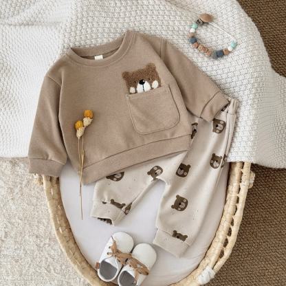 Baby Bear Pocket Sweatshirt and Jogger 2-piece Set - image 1