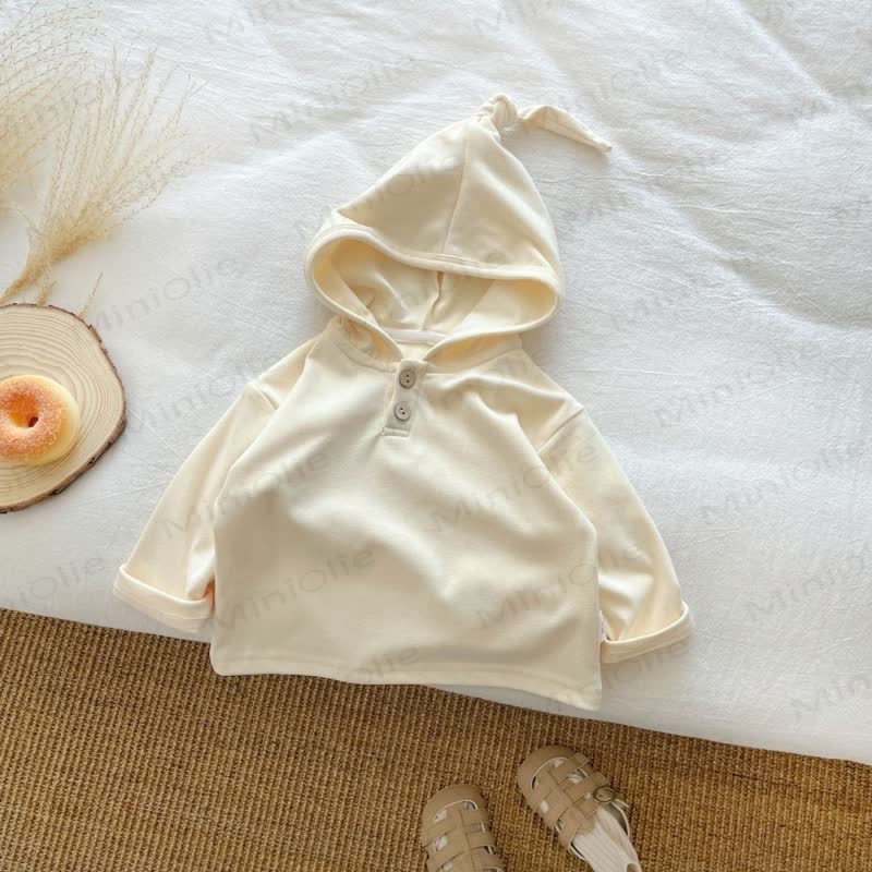 Toddler Soft Striped Hooded Shirt - Beige - 6-7T - image 7