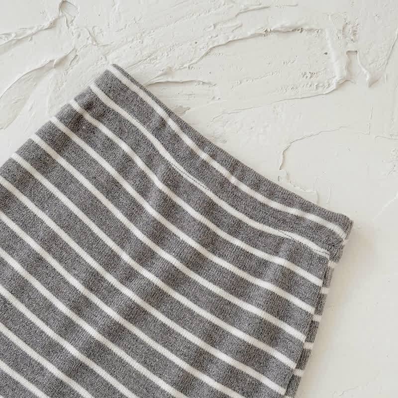 HELLO Baby Beige Sweatshirt and Striped Pants 2-piece Set - image 6