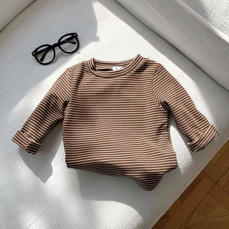 Toddler Kid Stripe Cotton Shirt - Brown - 10-11T - image 6