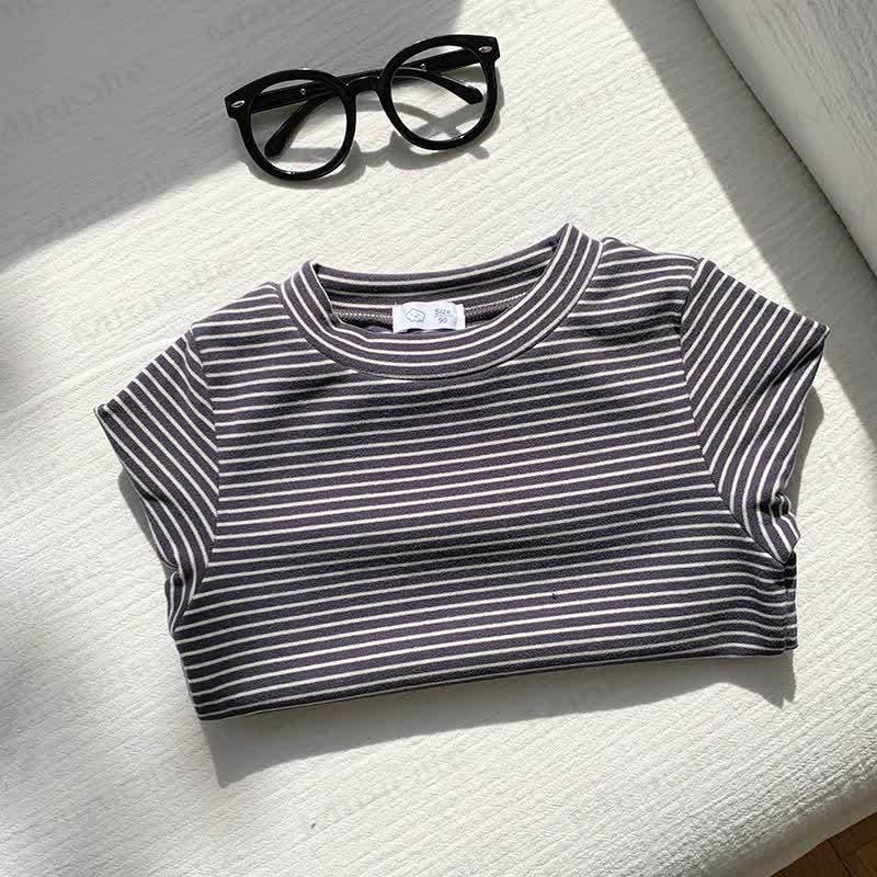 Toddler Kid Stripe Cotton Shirt - Gray - 10-11T - image 7