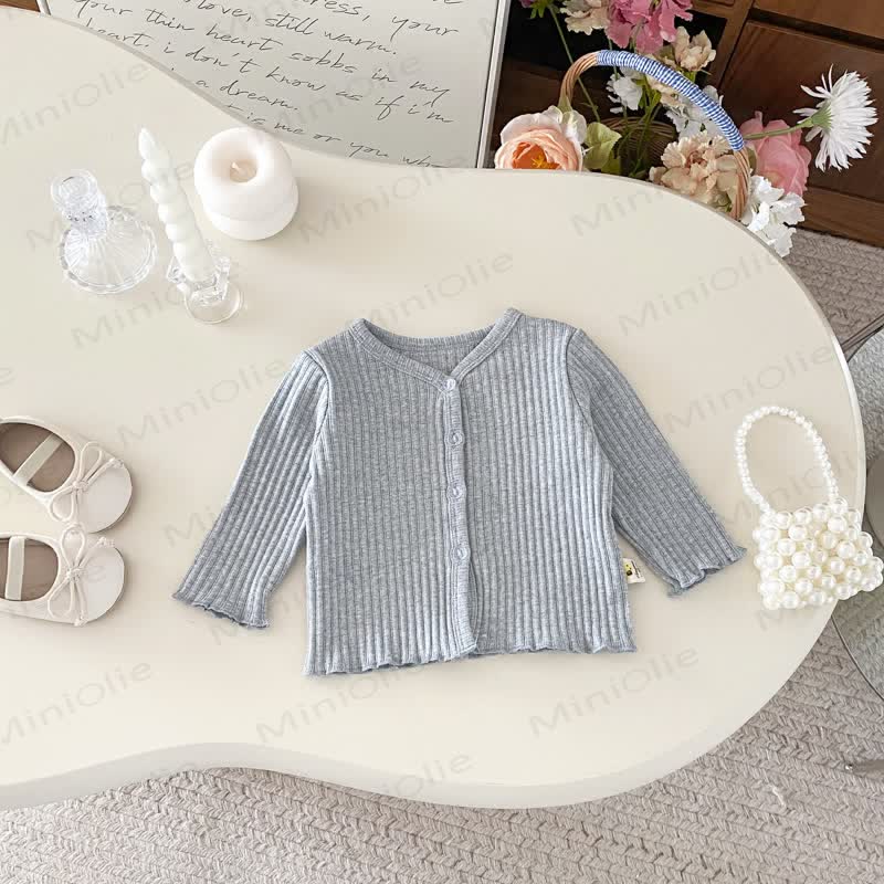 Baby Soft Rib Knit Button Front Cardigan Coat - Gray - 2-3T - image 7