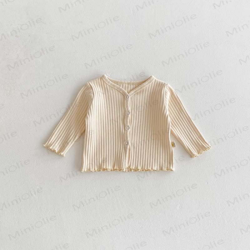 Baby Soft Rib Knit Button Front Cardigan Coat - Beige - 2-3T - image 8
