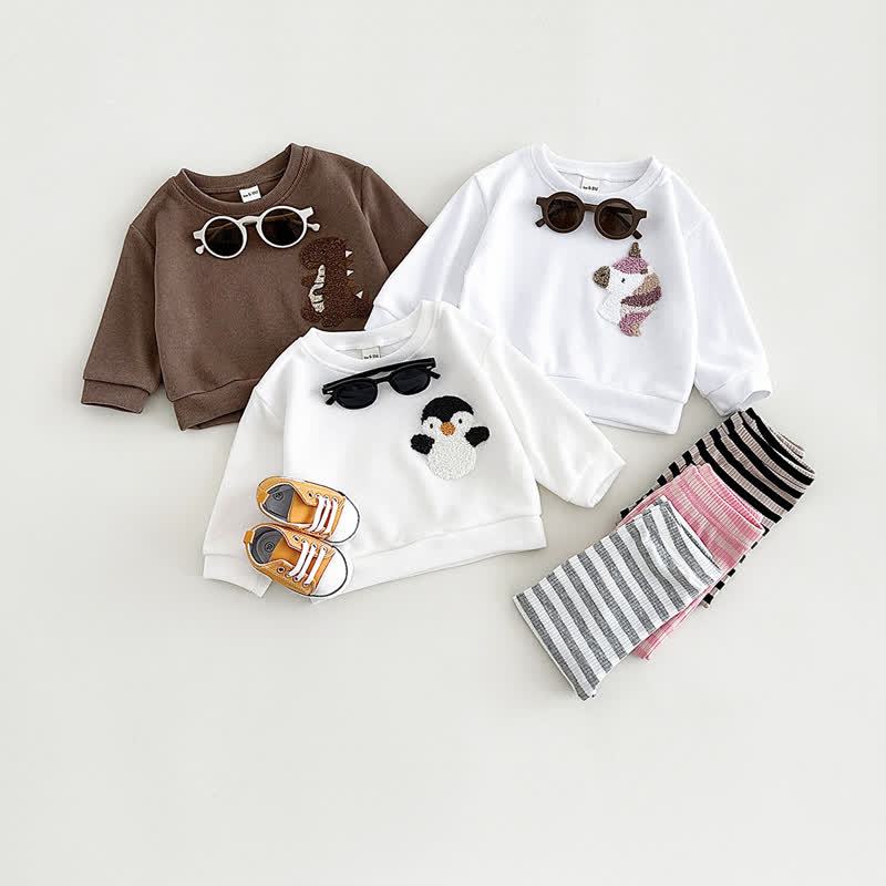 Baby Plush Animal Sweatshirt and Legging 2-piece Set - image 1