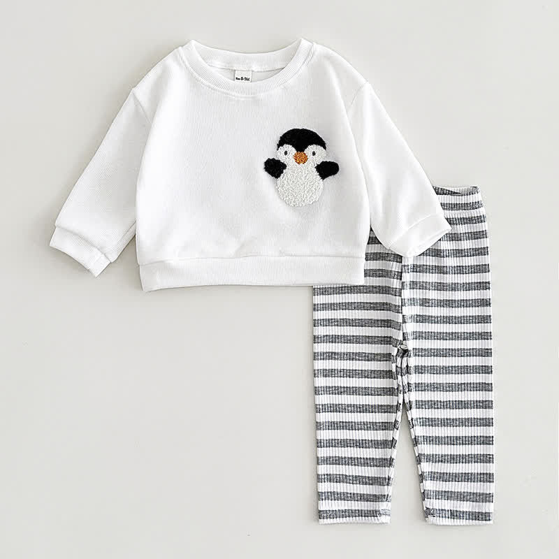 Baby Plush Animal Sweatshirt and Legging 2-piece Set - Gray - 2-3Y - image 2