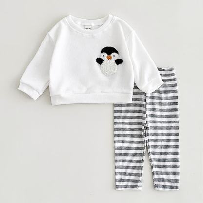 Baby Plush Animal Sweatshirt and Legging 2-piece Set - Gray - 2-3Y - image 2