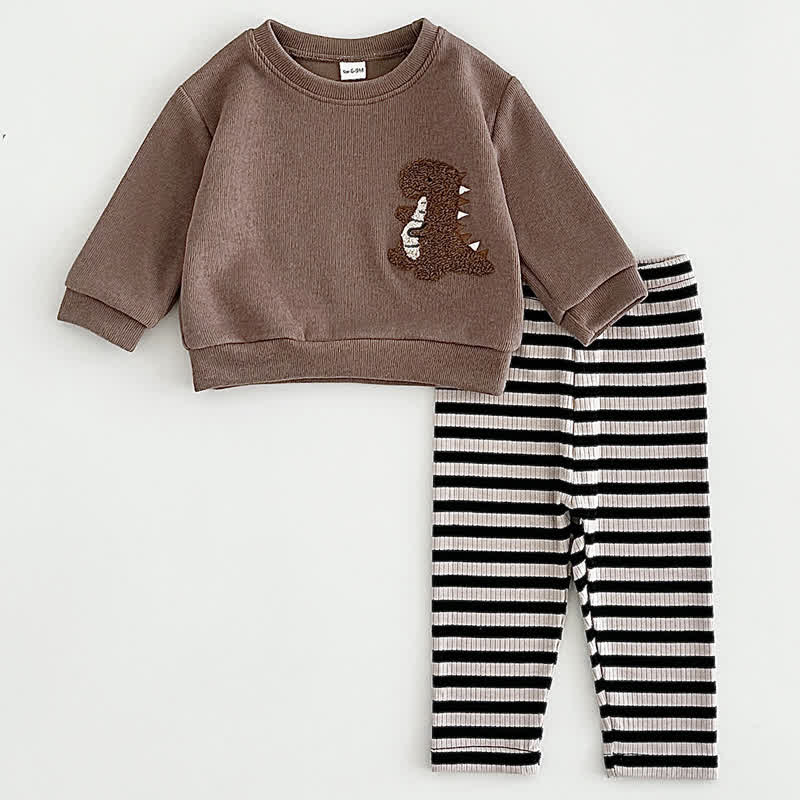 Baby Plush Animal Sweatshirt and Legging 2-piece Set - Brown - 2-3Y - image 4