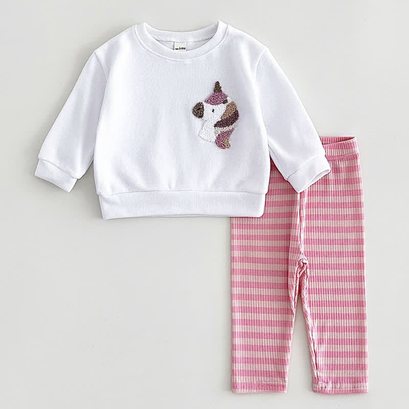 Baby Plush Animal Sweatshirt and Legging 2-piece Set - Pink - 2-3Y - image 3