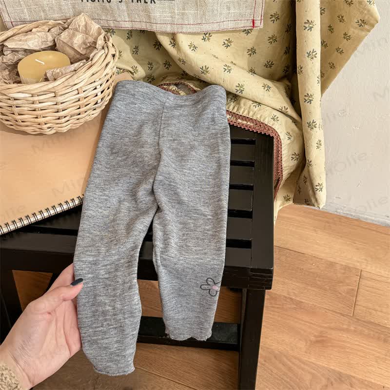 Toddler Girl Flower Print Leggings - Light Gray - 6-7T - image 6