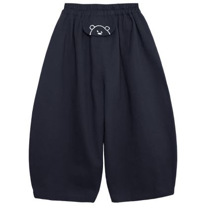 Toddler Solid Color Bear Flap Pants - Navy - 8-9T - image 3