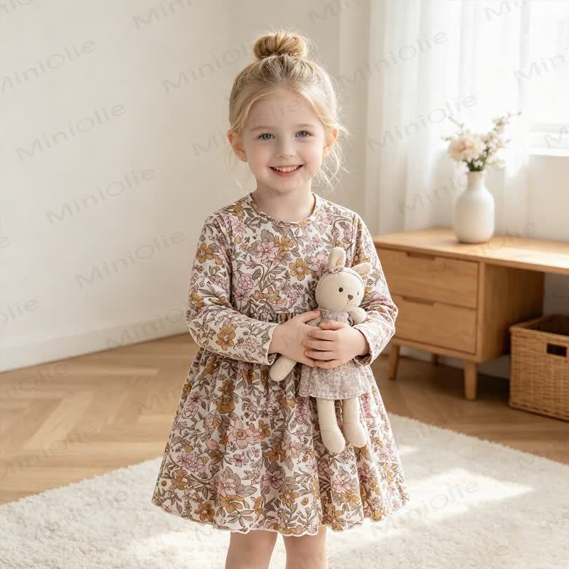 Toddler Girl Vintage Floral Long Sleeve Dress - image 3