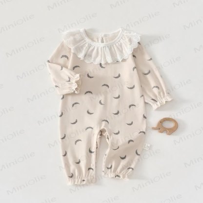 Baby Lace Collar Cotton Romper - Beige - 18-24M - image 2