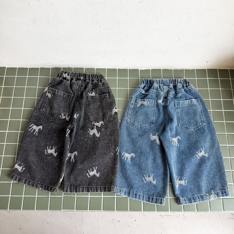 Toddler Horse Print Denim Pants - image 5