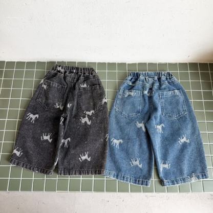 Toddler Horse Print Denim Pants - image 5