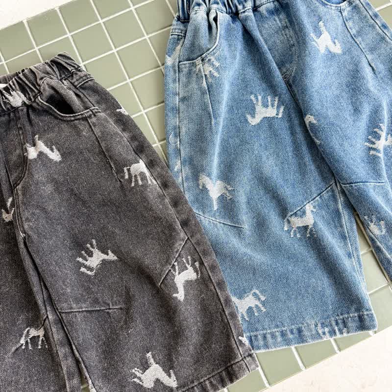 Toddler Horse Print Denim Pants - image 8