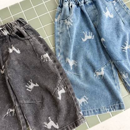 Toddler Horse Print Denim Pants - image 8