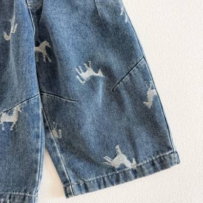 Toddler Horse Print Denim Pants - image 9