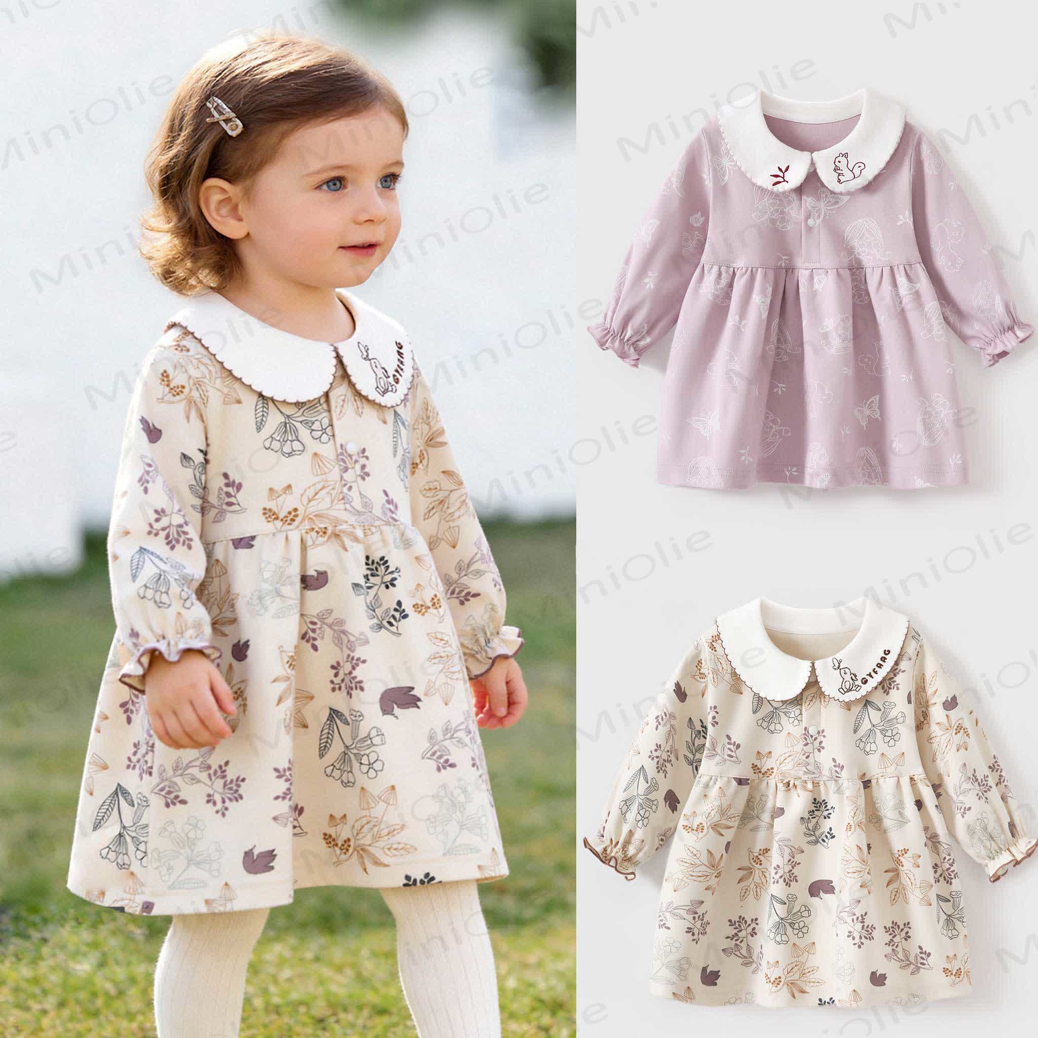 Baby Vintage Floral Peter Pan Collar Dress - image 1