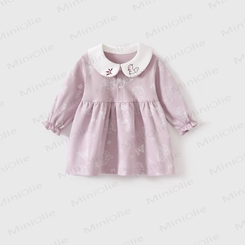 Baby Vintage Floral Peter Pan Collar Dress - Purple - 2-3T - image 5