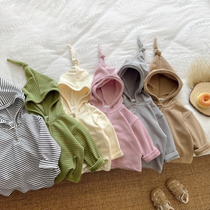 Toddler Soft Striped Hooded Shirt - image 2