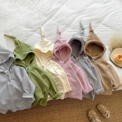 Toddler Soft Striped Hooded Shirt - image 2