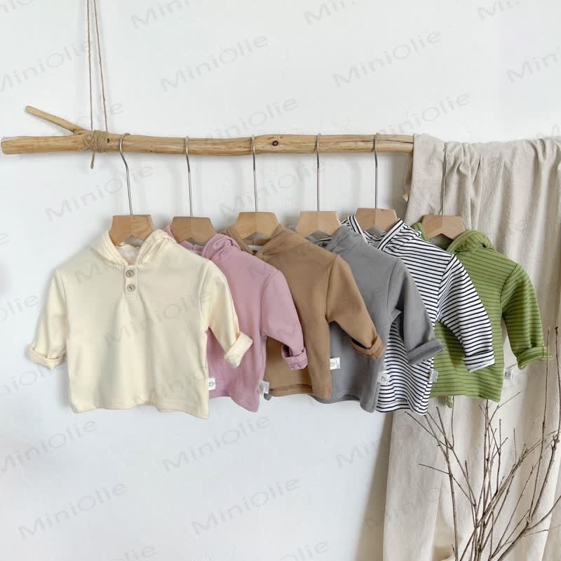 Toddler Soft Striped Hooded Shirt - image 1