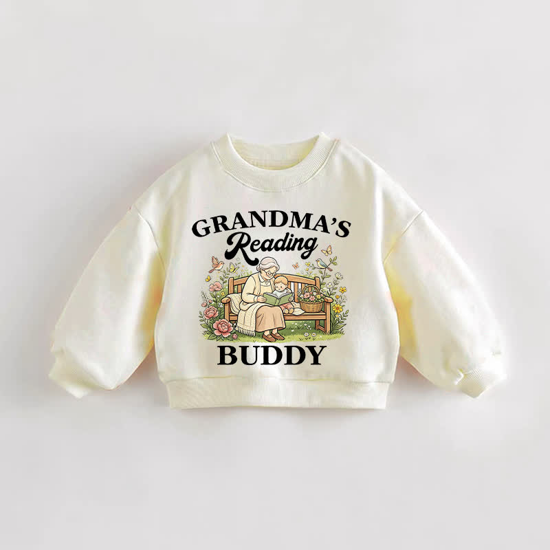 GRANDMA'S READING BUDDY Baby Toddler Cream Sweatshirt - Cream - 3-5T - image 1