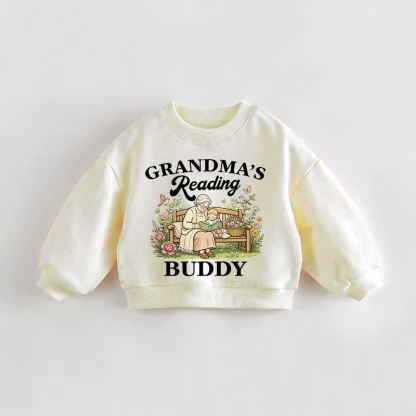 GRANDMA'S READING BUDDY Baby Toddler Cream Sweatshirt - Cream - 3-5T - image 1
