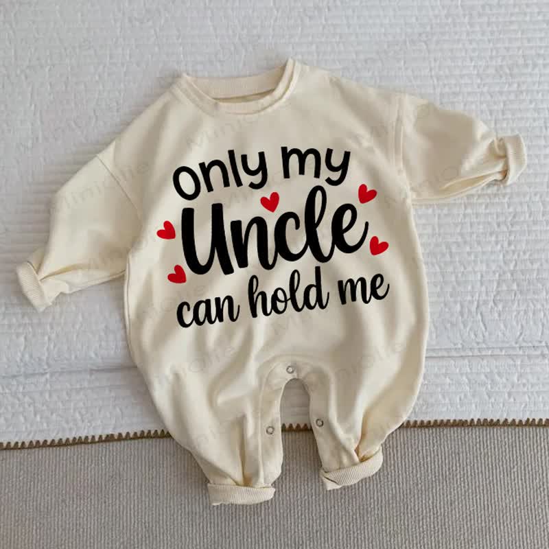 ONLY MY UNCLE CAN HOLD ME Baby Beige Romper - Beige - 2-3T - image 1