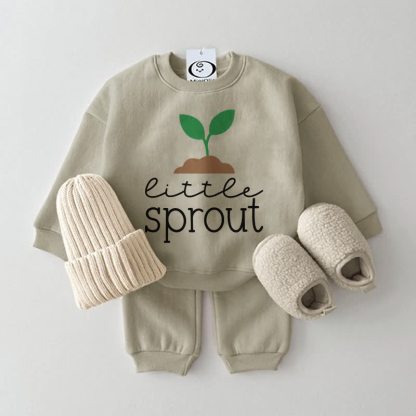 EITTEE SPROUT Baby Grey Green Sweatshirt 2-piece Set - Grey Green - 2-3T - image 1