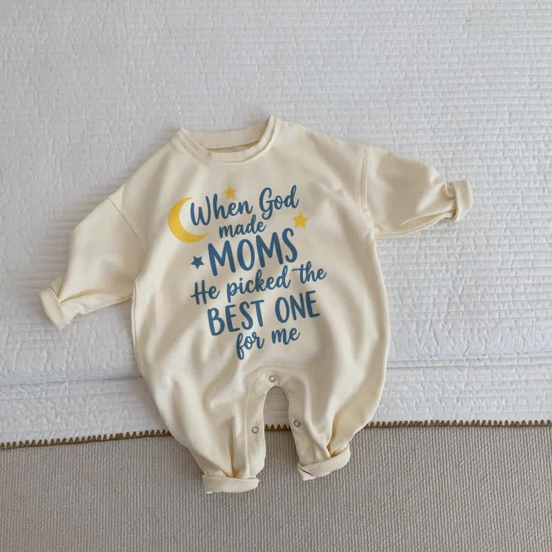WHEN GOD MADE MOMS HE PICKED THE BEST ONE FOR ME Baby Beige Romper - Beige - 2-3T - image 1