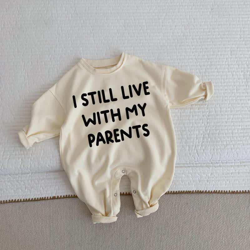 I STILL LIVE WITH MY PARENTS Baby Beige Romper - Beige - 2-3T - image 1