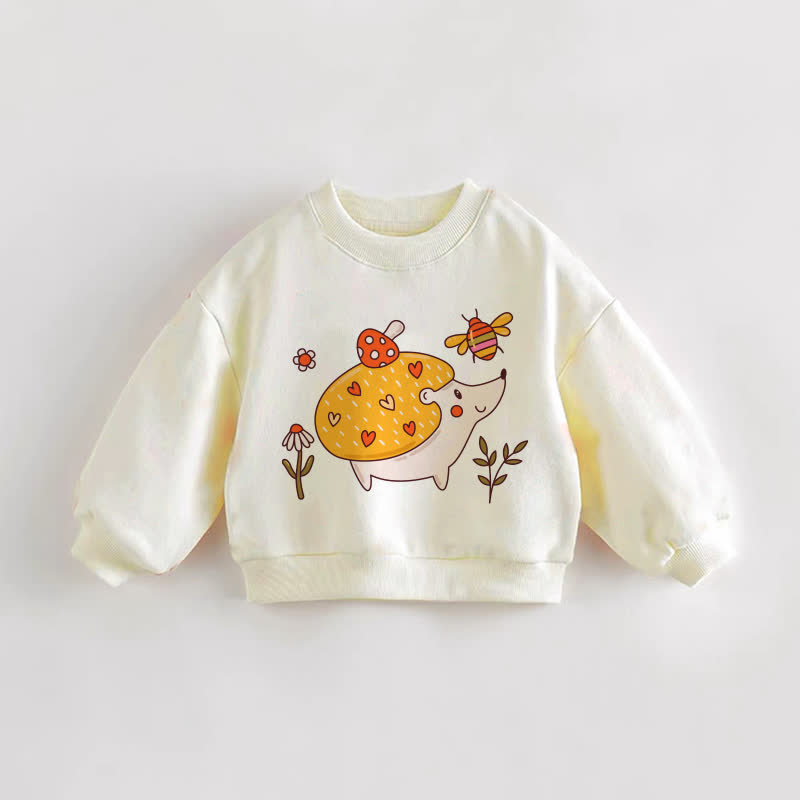 Baby Toddler Hedgehog Cream Sweatshirt - Cream - 3-5T - image 1