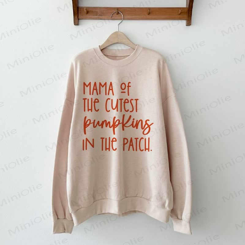 MAMA OF THE CUTEST PUMPKIN IN THE PATCH Mommy and Me Sweatshirt - Beige - Adult Sweatshirt: XL - image 2