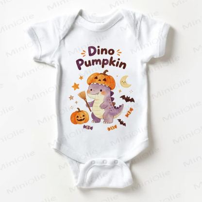 DINO PUMPKIN Baby White Bodysuit - White - 18-24M - image 1