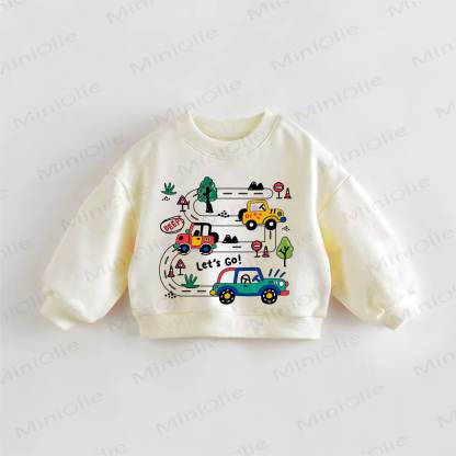 BEEP! LET'S GO! Baby Toddler Cream Sweatshirt - Cream - 3-5T - image 1