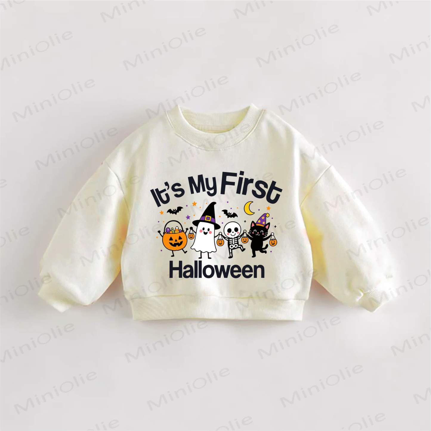 IT'S MY FIRST HALLOWEEN Baby Toddler Cream Sweatshirt - Cream - 3-5T - image 1