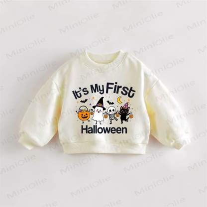 IT'S MY FIRST HALLOWEEN Baby Toddler Cream Sweatshirt - Cream - 3-5T - image 1