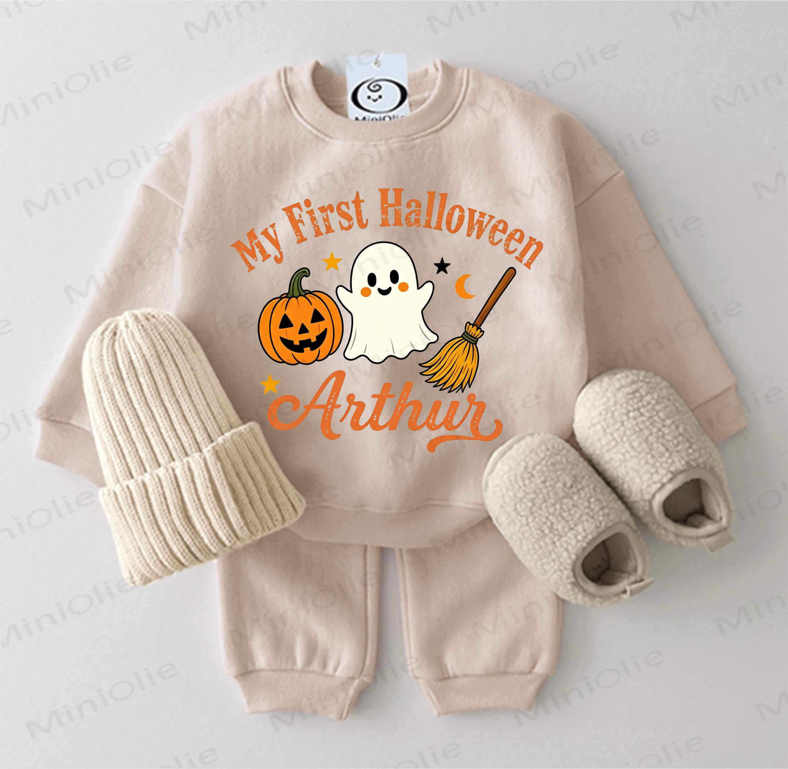 MY FIRST HALLOWEEN ARTHUR Baby Sweatshirt 2-piece Set - Beige - 2-3T - image 1