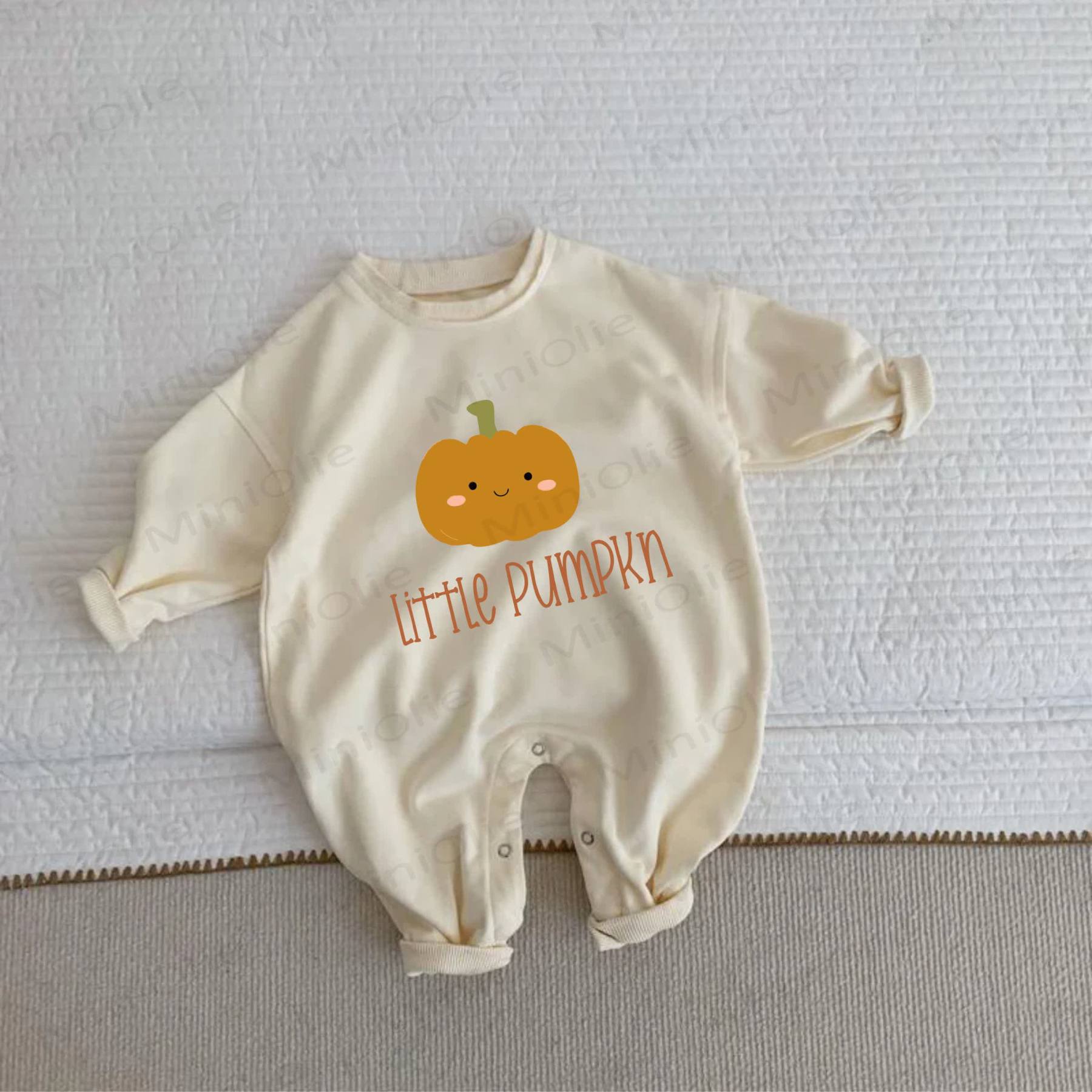 LITTLE PUMPKIN Baby Beige Romper - Beige - 2-3T - image 1