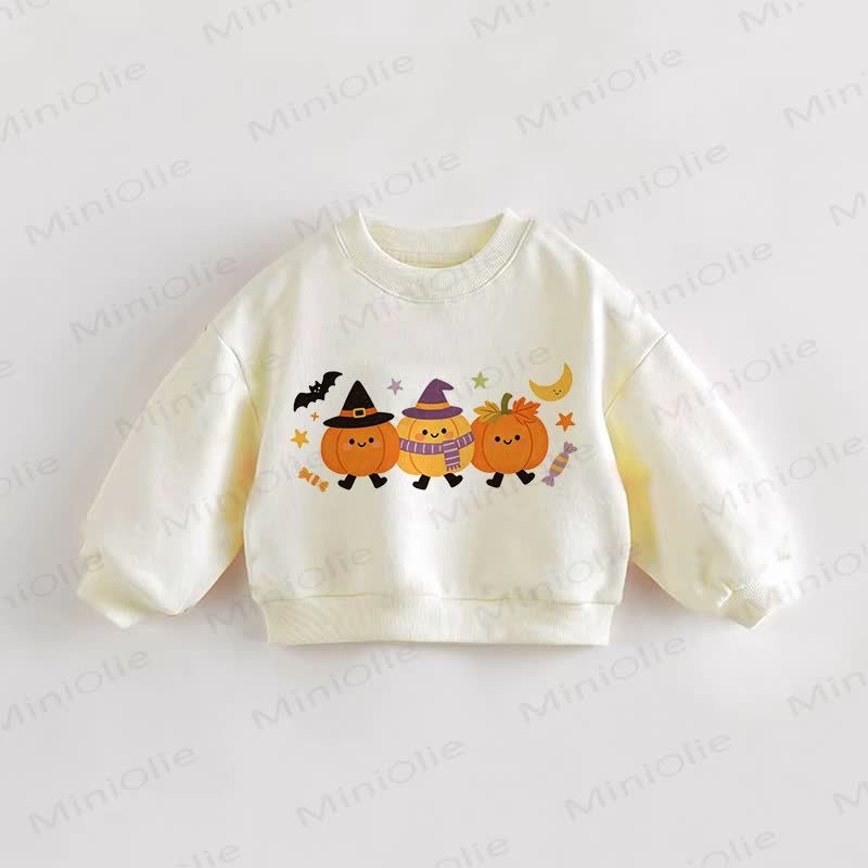Baby Toddler Cute Halloween Pumpkin Sweatshirt - Cream - 3-5T - image 1