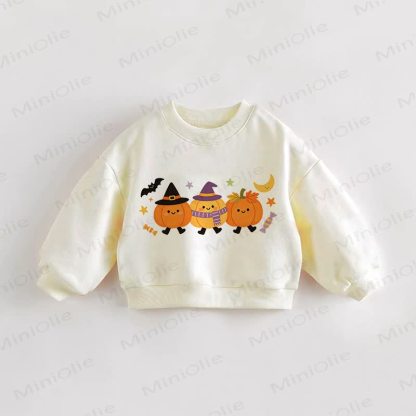 Baby Toddler Cute Halloween Pumpkin Sweatshirt - Cream - 3-5T - image 1