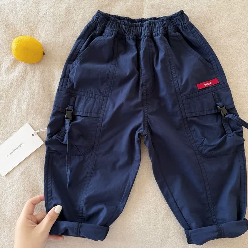 Toddler Boys Solid Color Cargo Pants - Navy - 8-9T - image 4